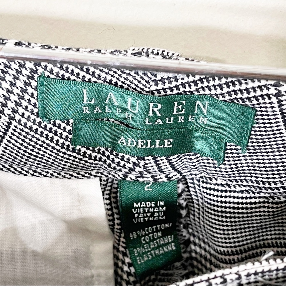 Ralph Lauren Green Label Black Houndstooth Adelle Crop Dress Pants Size 2 US - Picture 3 of 5